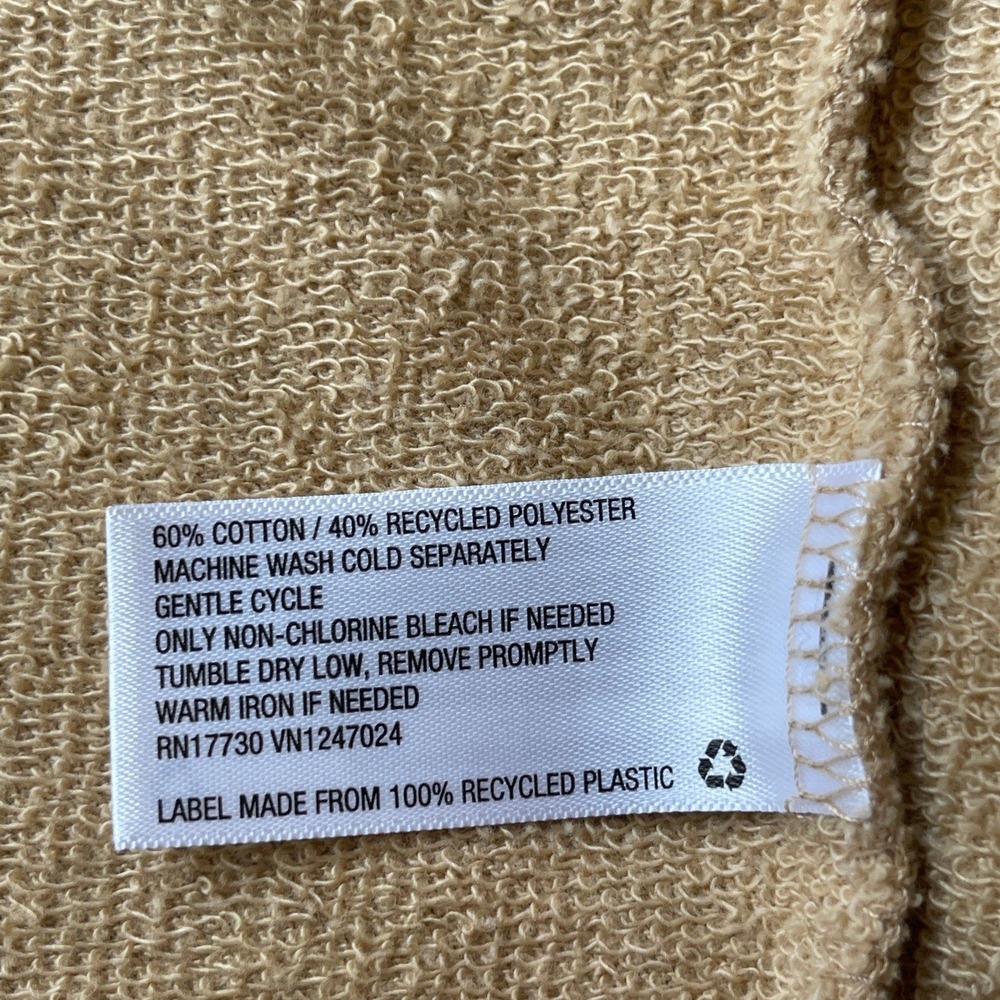 Knox Rose Womens XL Tan Drawstring Waist Open Front French Terry Cardigan Jacket - Picture 7 of 11